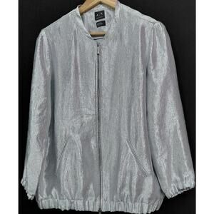 A|X ARMANI EXCHANGE Silver Jacket Solid Polyester Women Size M